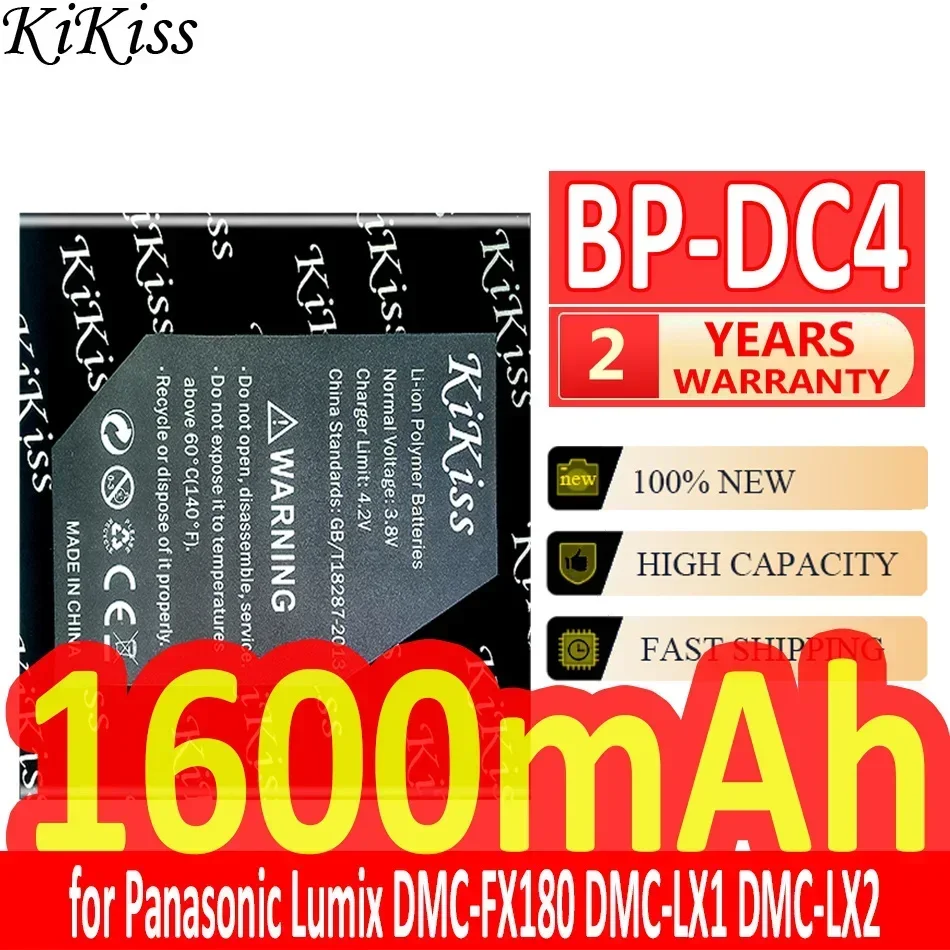 1600Mah Kikiss Potente Batteria Bp-Dc4 Bpdc4 Per Panasonic Lumix Dmc-Fx180 Dmc-Lx1 Dmc-Lx2 Lx3 Fs1 Fs2 Fx01 Fx07
