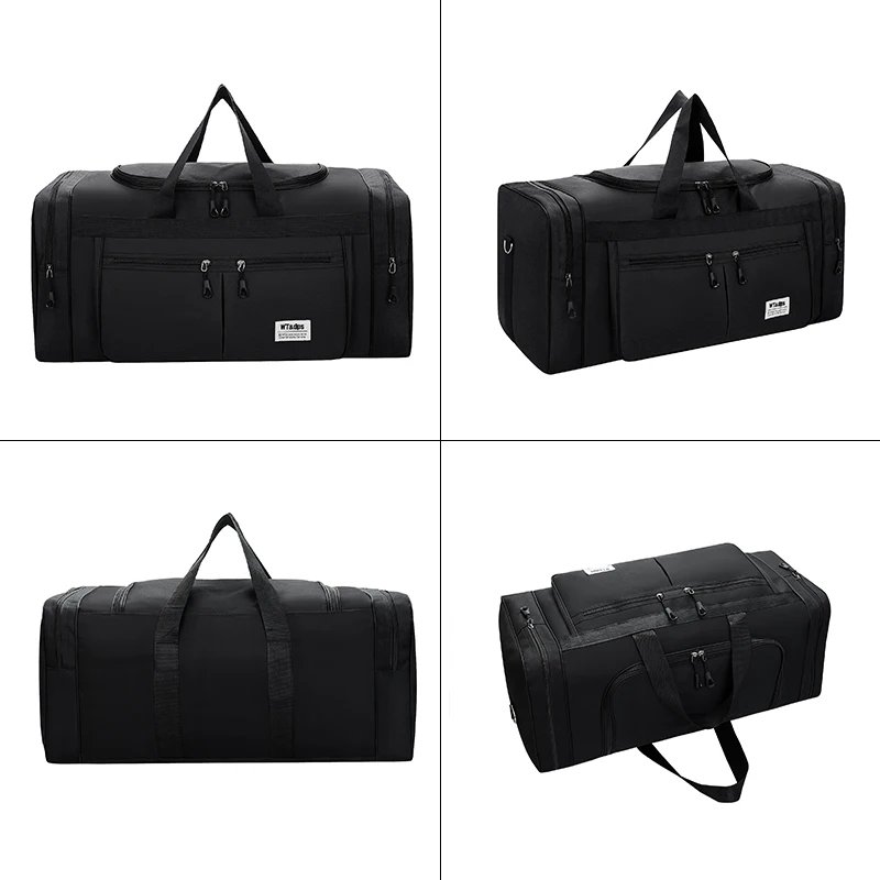Large Capacity Portable Travel Luggage Bag Nylon Handbag Outdoor Casual Shoulder Printed Name
