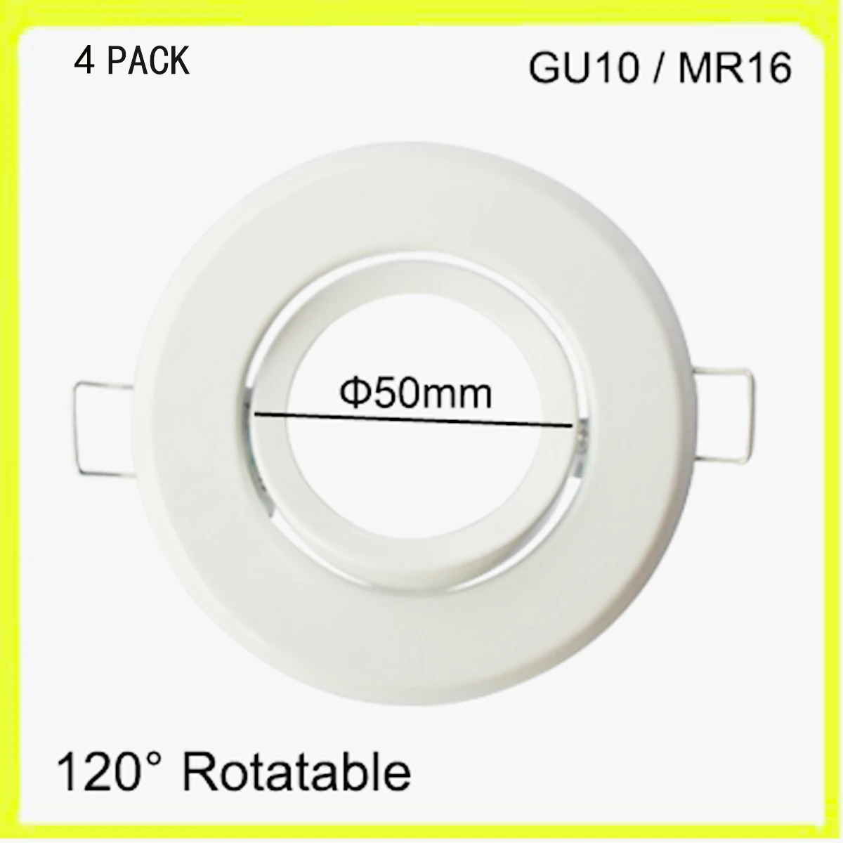 DIY Kits 4 PACK Frame With GU10 Socket GU5.3 Bracket Support Stand Metal LED Spotlight Holder Round dia50mm Easy Replace