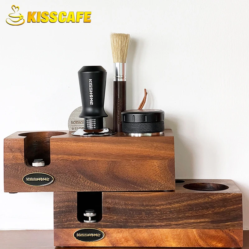 Coffee Tamping Station Portafilter Holder Walnut Wooden Base 51MM 54MM 58MM For Delonghi Breville Espresso Accessories Barista 1 Coffee Tamping Station Portafilter Holder Walnut Wooden Base 51MM 54MM 58MM For Delonghi Breville Espresso Accessories Barista 1