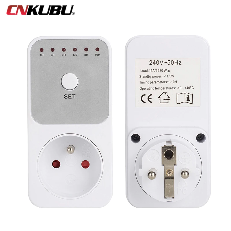 US EU UK 10Hr Countdown Timer Switch Socket Plug Intelligent Time Setting Control Socket Electricity Power Metering Socket 5