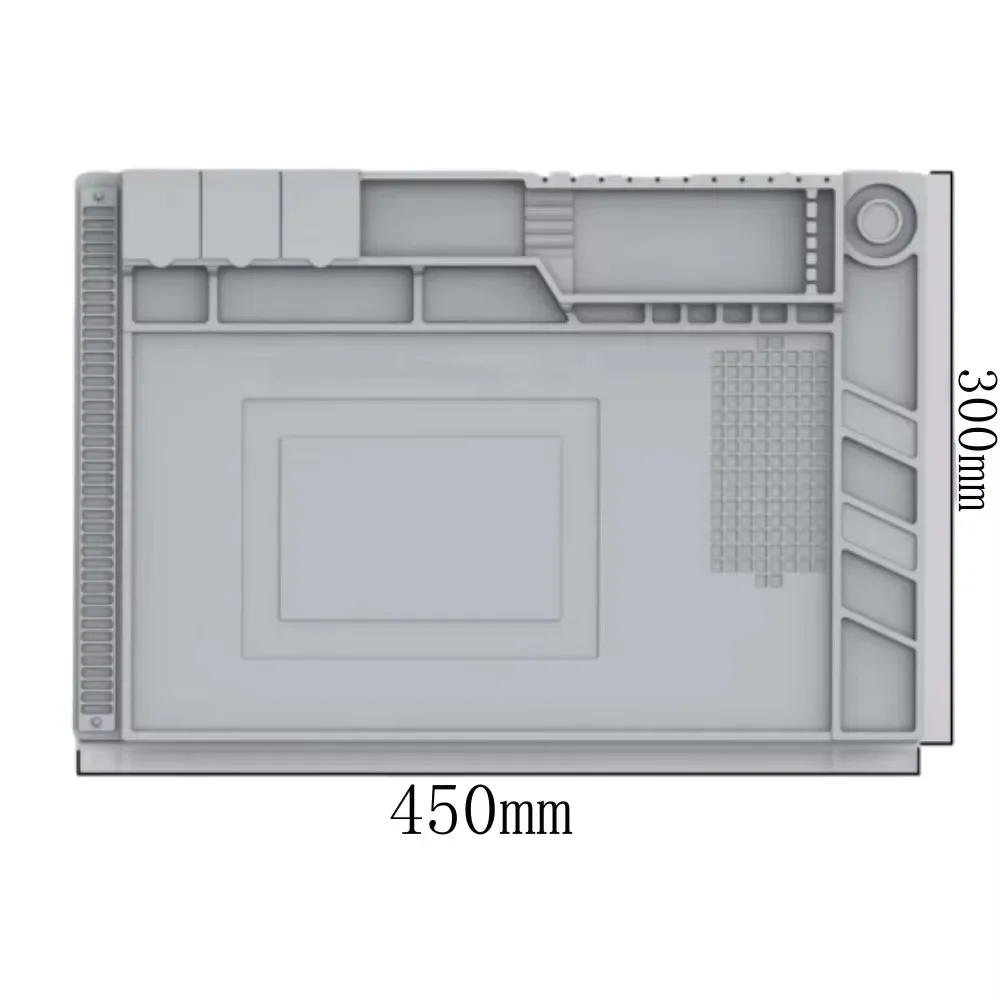 Magnetic Mat Silicone Work Mat Soldering Station Mat Heat Resistant 932°F Anti-Static for Electronic Phone Laptop Watch Repair image 2