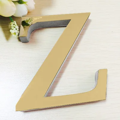 Description Picture 3 of item26 Letters DIY 3D Mirror Acrylic Wall Sticker 10cm home decoration accessories Stickers 3d Mirror Wall Stickers decoración hoga
