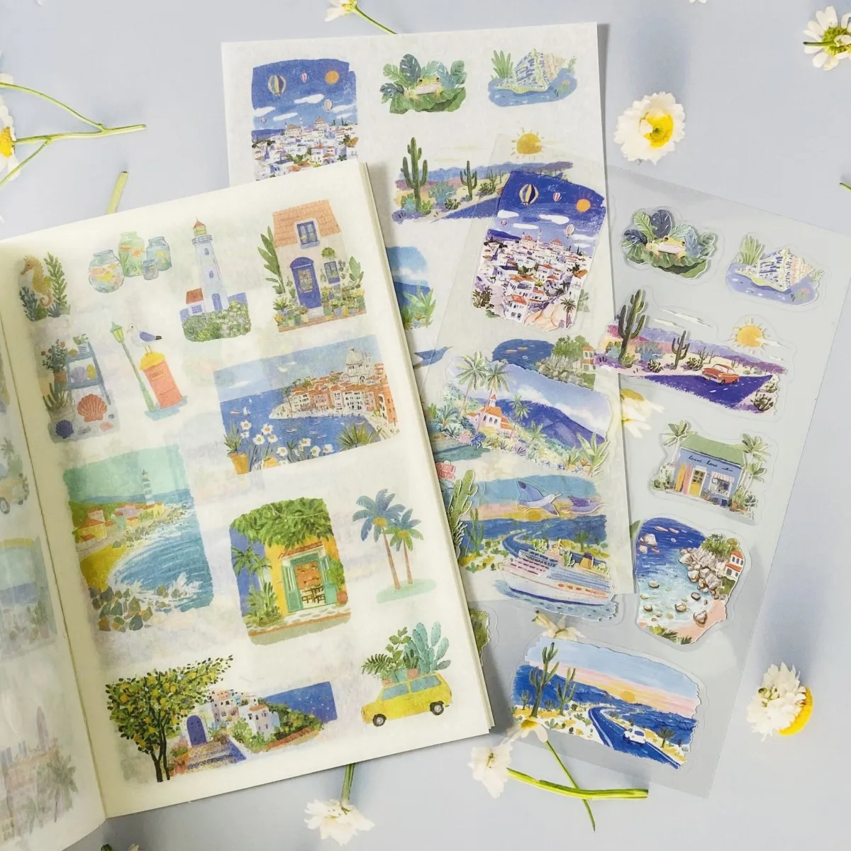 저널 장 스티커 세트 듀얼 소재 스티커 20장 저널 장 아트 및 공예 장식 스티커