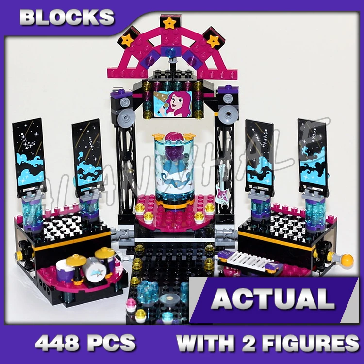 

448pcs Friends Pop Star Show Stage Livi Andrea Girl music dance guitar 10406 Building Blocks Sets Compatible with Model