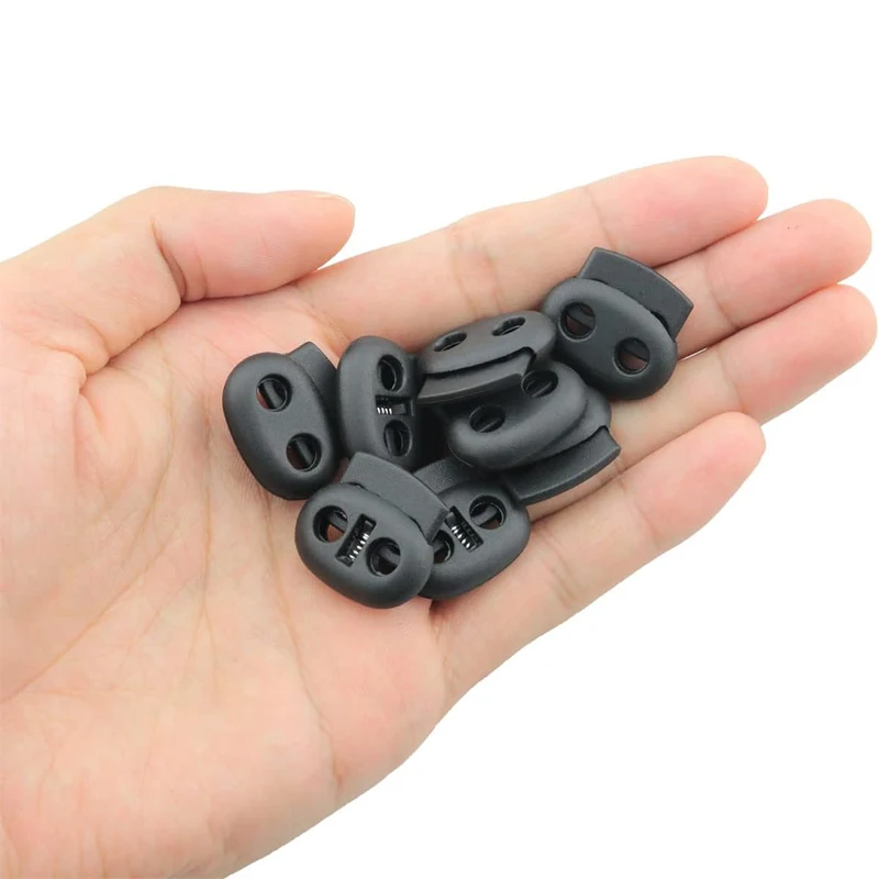 Plastic Stopper Cord Locks Bean Twin Hole Drawstring Toggle Clip Apparel Shoelace Sportswear Button Accessorie 10Pcs 4mm-5.5mm