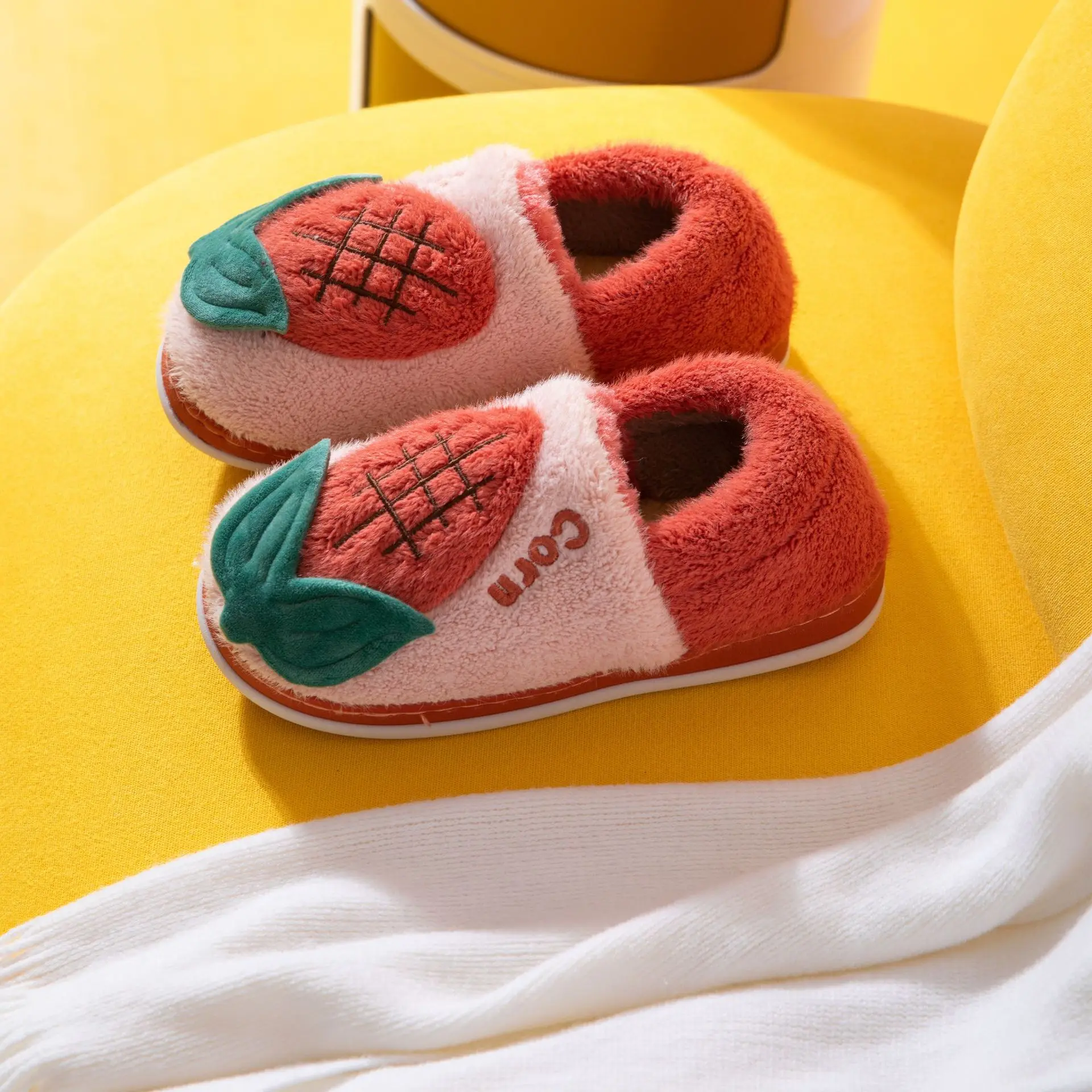 Warm winter woman slipper Fluffy slippers Contton Plush Shoes maize House Non slip Grip Female Kawaii Plush Cozy gift indoor