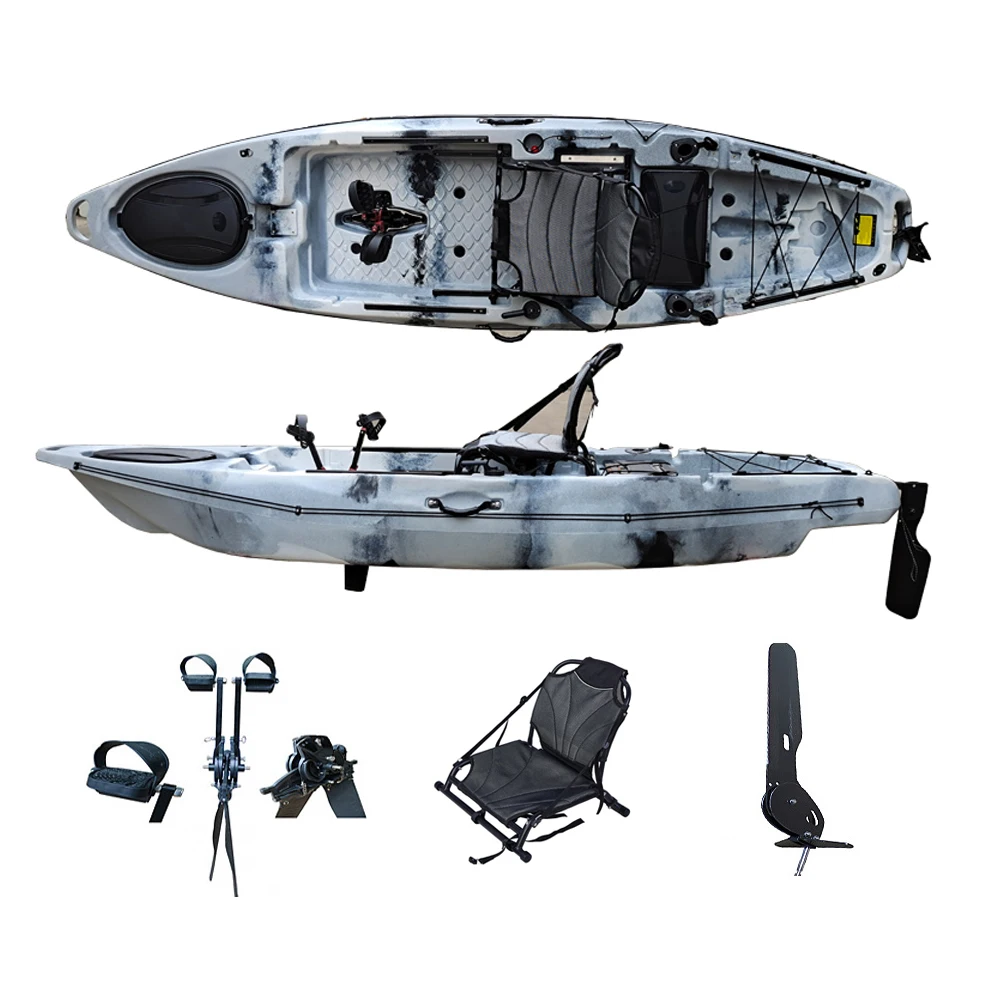 Kayak Da Pesca A Pedale Professionale Da 3.3 Metri Sit On Top Canoa Per Una Persona Intex 1 Pedal Drive In Vendita