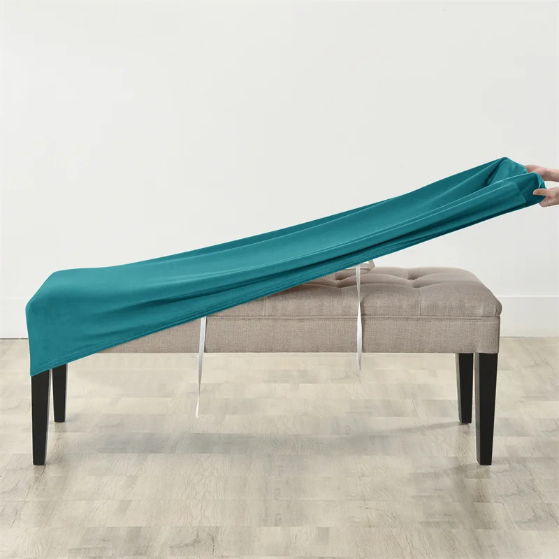 Luxurious Velvet Long Bench Cover - Stretchable and Soft Rectangle Elastic Chair Cover