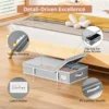 Foldable Under Bed Storage Bins with Lid, Under Bed Shoe Storage with Clear Window & PU Leather 4