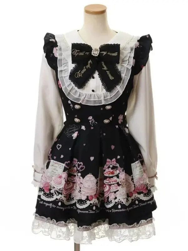 Japanese Sweet Preppy Style 2 Piece Set Women Kawaii Lace Patchwork Bow Tops + Y2k Plaid Mini Skirt Elegant Fashion Outifits New - Image 13