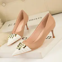 

Female High Heels 2022 New Fashion 6.5cm Designer Women's Sandals Sexy High Heels Women Shoes Pointed Rivets Ladies Dress Shoes