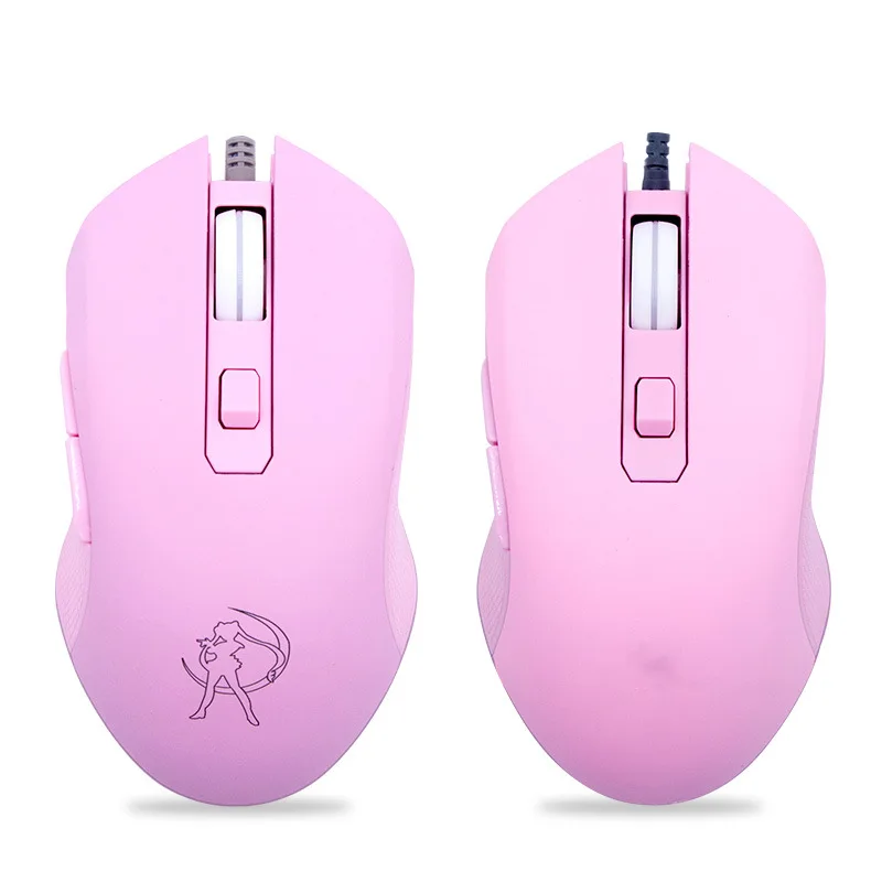 Wired Silent Mouse Colorful Glowing Pink Gaming Mouse Beautiful Girl Silent Wired 2400dpi Ergonomics PC Laptop gaming mouse wired mouse