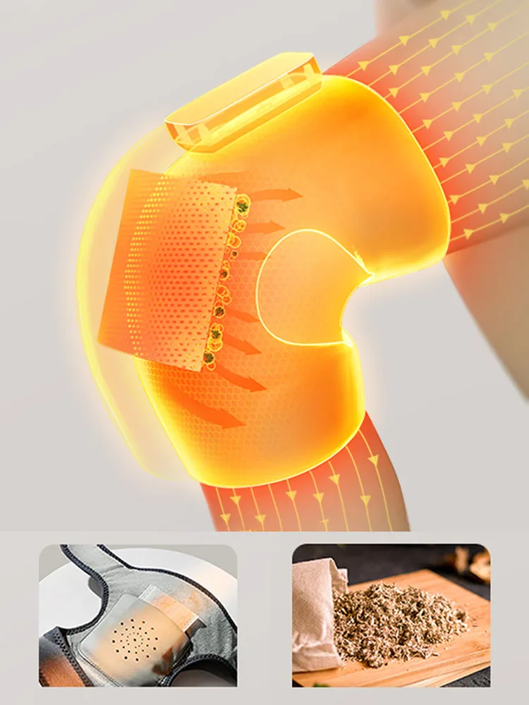 Electric Heating Therapy Knee Vibration Massager Leg Joint Physiotherapy Elbow Warm Wrap Arthritis Pain Relief Knee Pad Massage