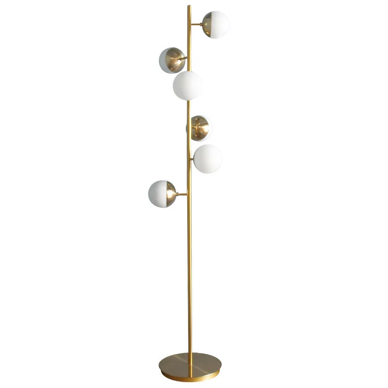 

Nordic Living Room Bedroom Bedside Creative Personality Glass Ball Multi-Head Floor Lamp