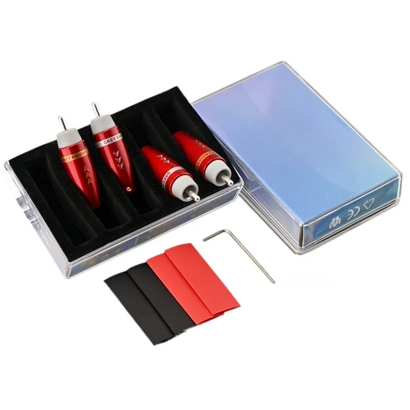 

4 шт., Hi-Fi аудиоадаптер, чистое серебро, коннектор для линии сигнала, штекер RCA для телефона