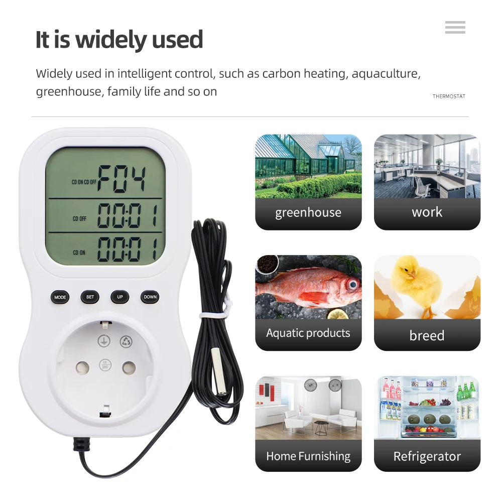 2025 Digital Temperature Controller Socket Outlet EU Plug Thermostat Timer