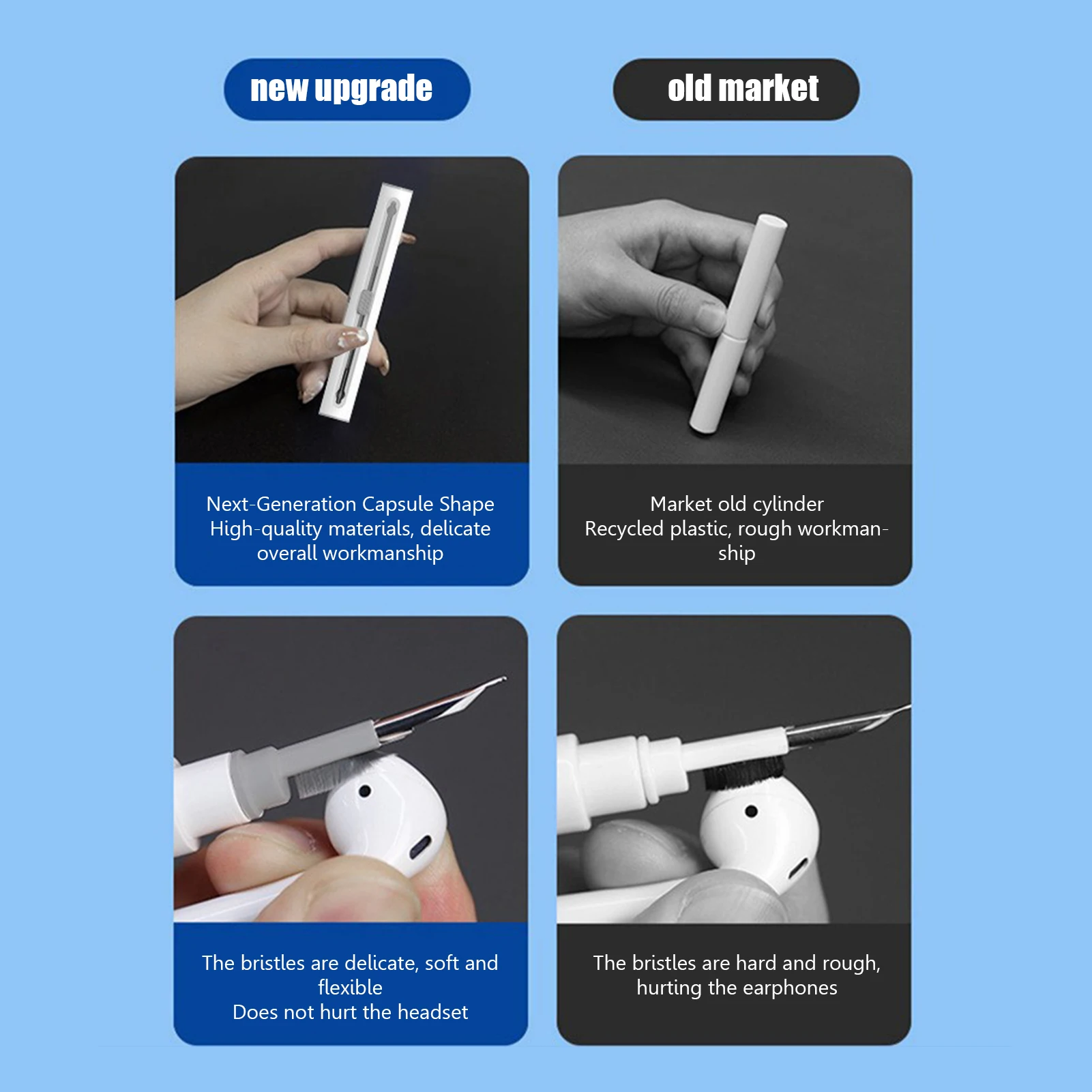 BT Earbuds Cleaning Pen Durable Cleaning Kit Clean Brush Earplug Cleaner Multi-Function Kit For Airpods Brush