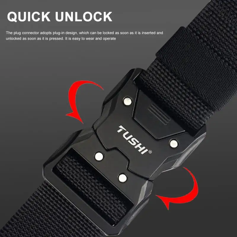 

New Unisex Elastic Belt Hard Alloy Quick Release Buckle Tough Stretch Nylon Men's Military Tactical Belt Work Camp Accessories