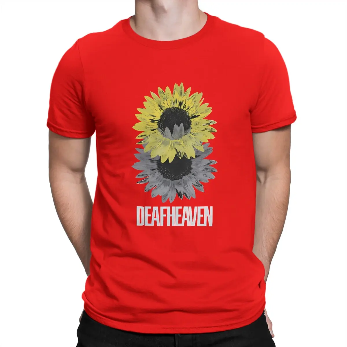 thumbnail image 1 of Camiseta de hip hop con girasoles, camiseta informal Deafheaven, lo último para hombres y mujeres., 1 of 7