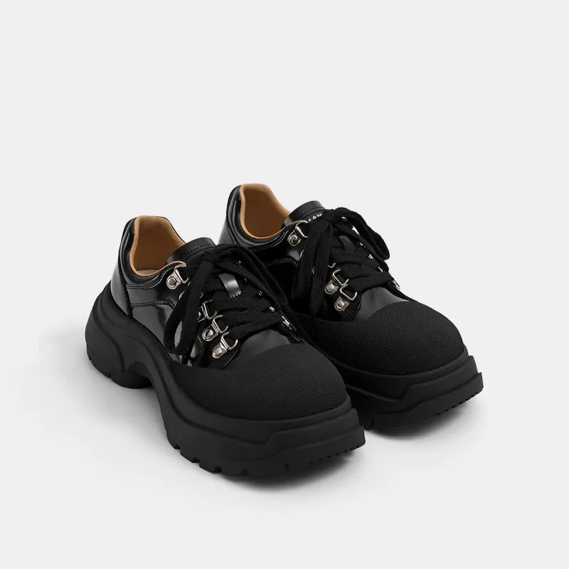 Leisure Sports Shoes 2024 Spring New Women's Sweet Cool Songcake Lace Up Single Shoes Comfort Trend Design