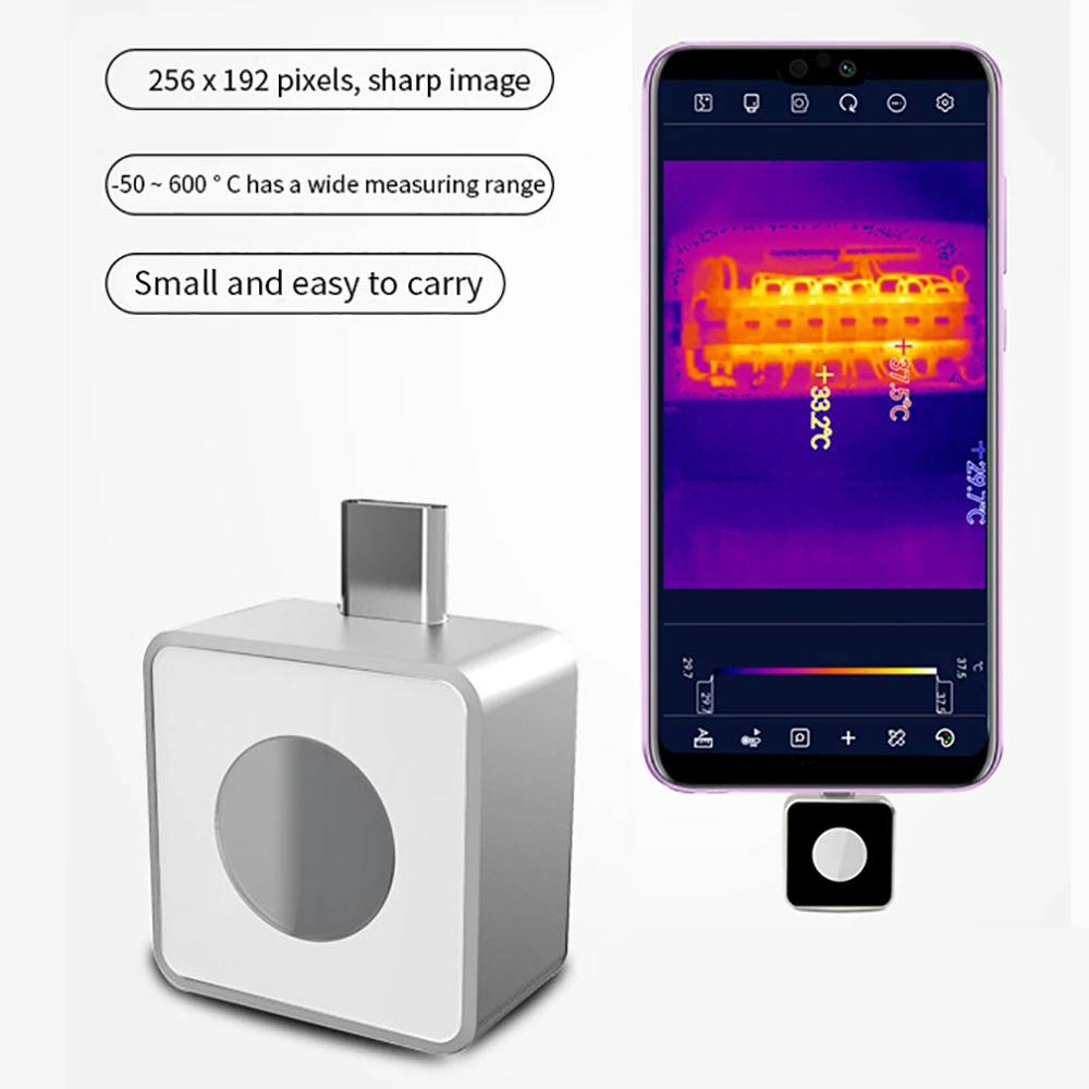 

TOOLTOP T160 T256 Smart Thermal Imager 256*192 Phone Night Visionn Infrared Thermal Imaging Analyzer Camera for Xiaomi Samsung