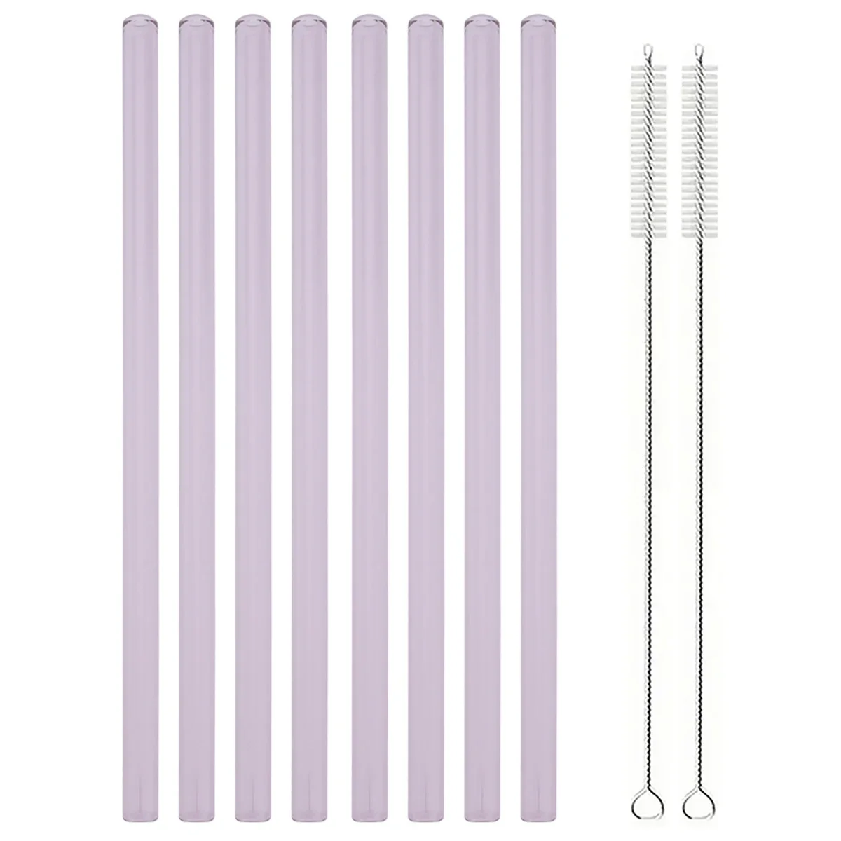 Premium Reusable Glass Straw Set with Cleaning Brush - Eco-Friendly Drinkware for Smoothies and Cocktails