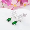 SLBRIDAL Art Deco Teardrop Cubic Zircon Drop Earrings CZ Earring Wedding Bridal Earring Fashion Jewelry Girls Daily Earrings 2