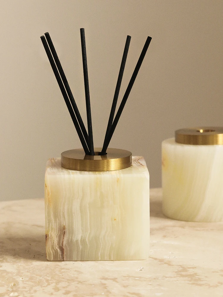 

Natural Marble Home Fragrance Diffuser Bottle Luxury Stone Aromatherapy Bottle Aroma Diffuser Essential Oil Reed Diffuser Sets