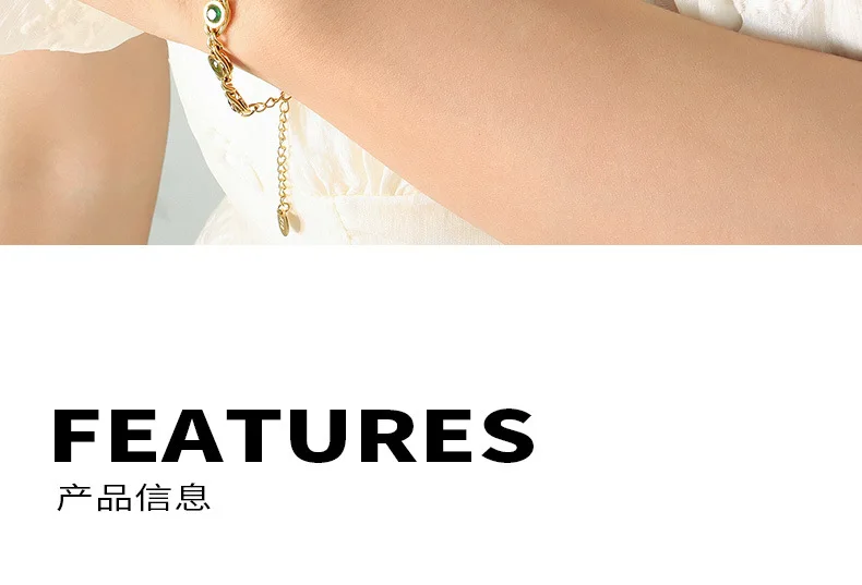 Fashion Colorful Zircon Necklace Bracelet Fashion Niche Fish Eye Stitch Chain Jewelry Set Accessories