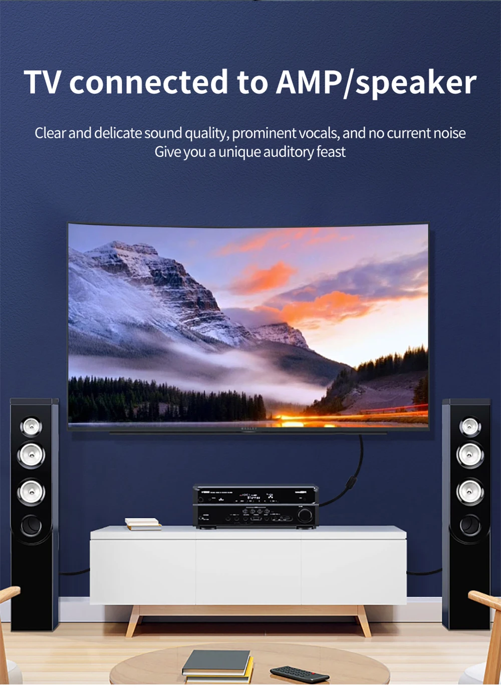 HiFi Digital Audio Koaxialkabel 75Ω Hi-End Stereo Audio Rca auf Rca Stecker Koaxialkabel für DVD Projektor TV Lautsprecher Verstärker – Detail 8