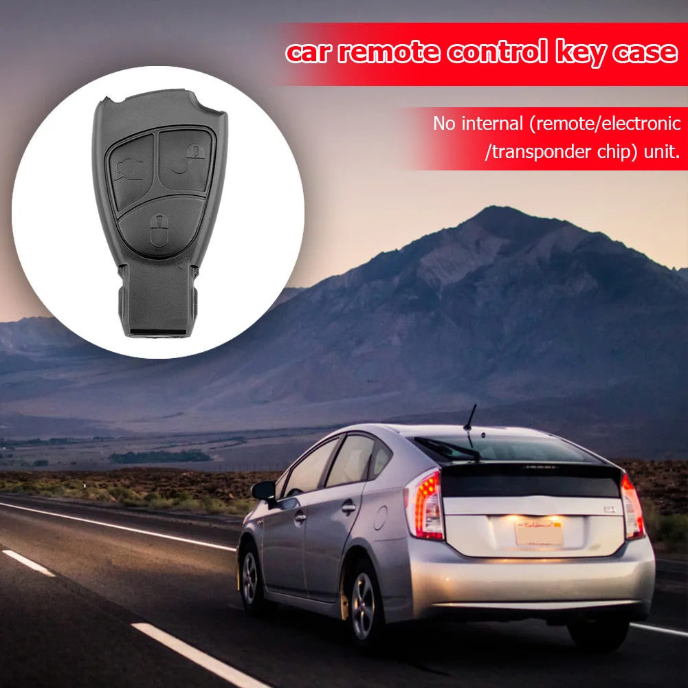 Black ABS Car Remote Key Shell 3 Button Case Cover