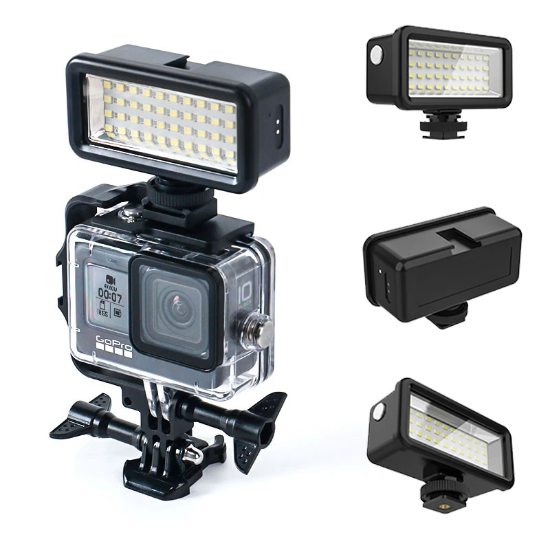 

LED Video Light Portable Portable Lighting Waterproof Dimmable Light Compatible for Gopro Hero 11 10 9 8 7 Nikon Sony Cameras