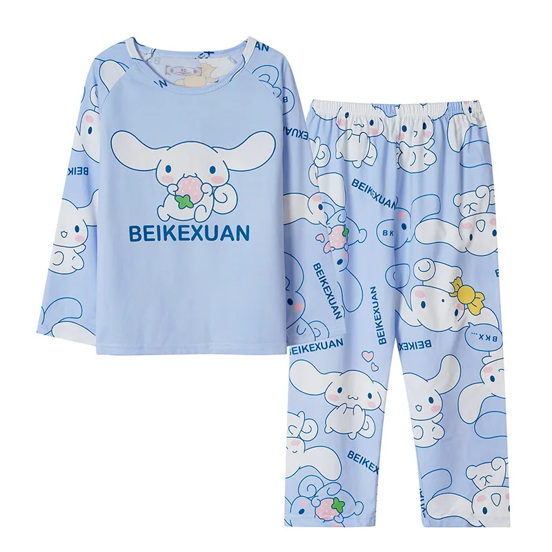 2024 Autumn Children Milk Silk Pajamas Sets Kawaii Sanrioed Anime Cinnamoroll Kuromi Boys Girls Sleepwear Kids Homewear Clothes child sets boys t shirts girl clothes 2024 kids clothing long sleeve tops girls sets kids sets spring autumn outfit boys wear