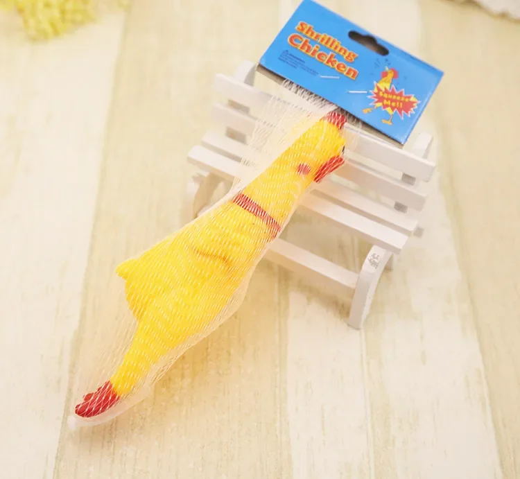 17CM Screaming Chicken Dog Toys Yellow Rubber Squaking Chicken Toy Novelty and Durable Rubber Chicken for Dogs,Rubber Chickens 4