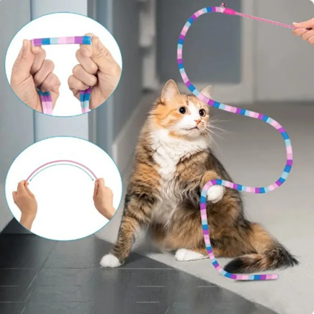 

Износостойкая забавная игрушка для кошек, удочка, котенок, материал, безопасная ткань, мягкие колокольчики и пружины для кошек, плюшевая игрушка для кошек, палочка для домашних животных