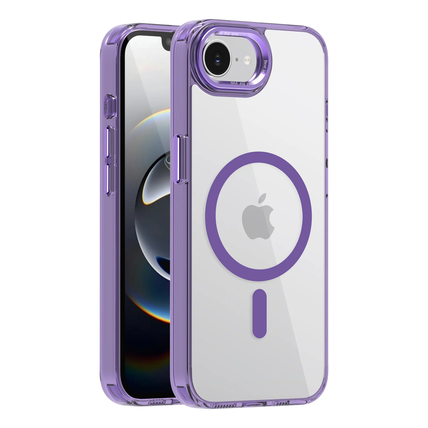 Clear Color Magnetic Metal Keys Anti-Drop & Anti-Fingerprint Phone Case