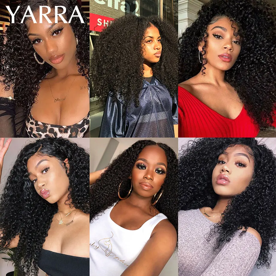YARRA Brazilian Afro Kinky Curly Human Hair Bundles 4b 4c Afro Kinky Bulk Human Hair Weave Bundle Deal Hair Extensions Wholesale