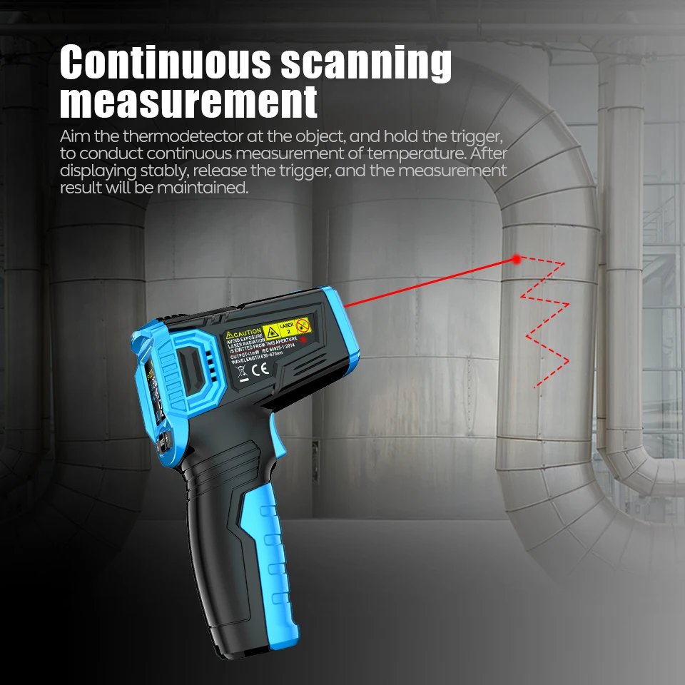 Digital thermometer Infrared thermometer Handheld Digital Infrared Thermometer Non-Contact Laser Temperature Meter Gun Temperature Tester Instruments Pyrometer