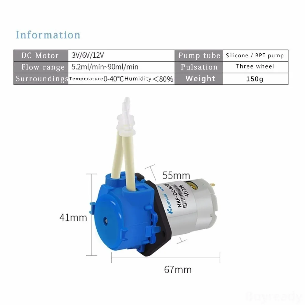 Kamoer DC 12V 24V Dosing Pump Peristaltic Pumps Dosing Head With Connector Arduino Aquarium Lab Analytic Diy Liquids Motor Tool liquid transfer pump