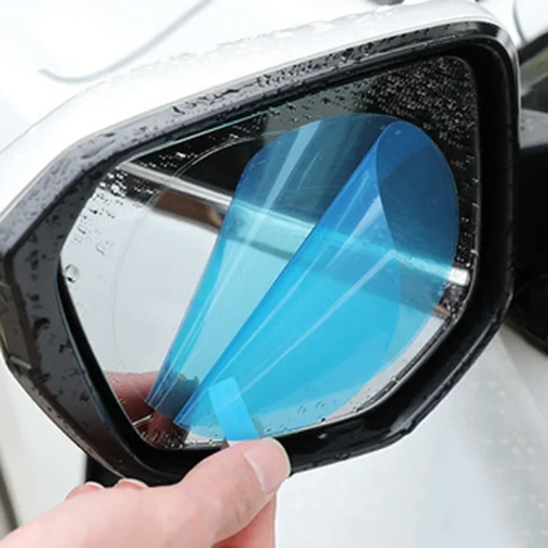 1-4pcs Car Rainproof Film Anti Fog Sticker Mirror Window Auto Accessories
