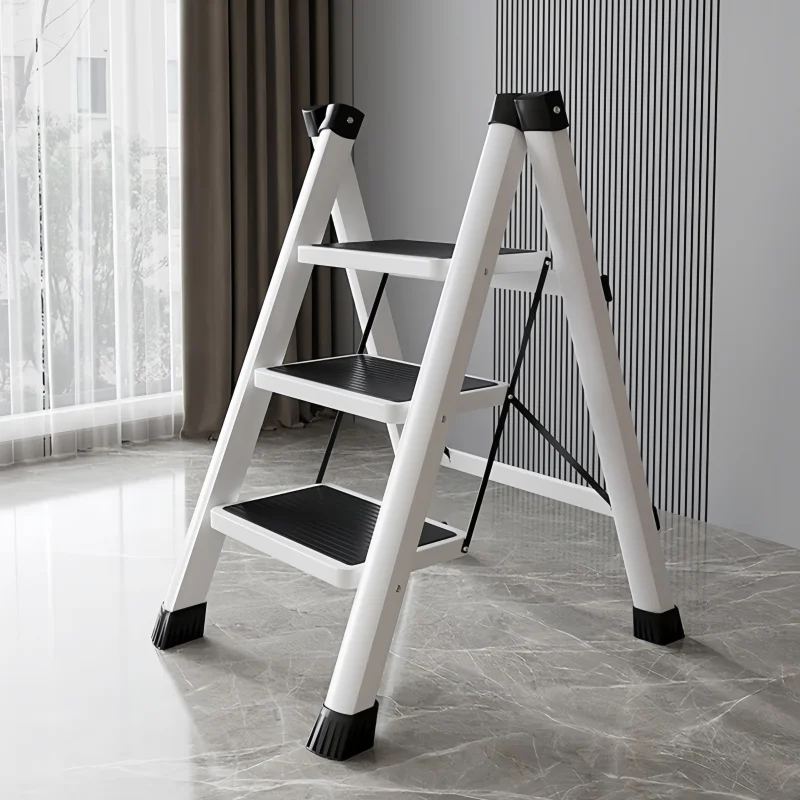 Anti-Slip Carbon Steel Folding Ladder Stool 3-Step Thickened Pedal Kitchen Bathroom