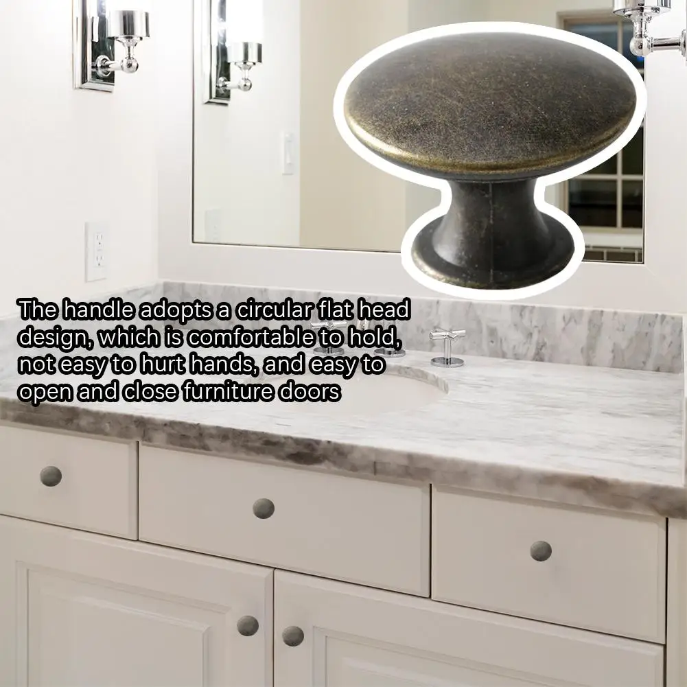 12Pcs Kitchen Cabinet Handles Brass Drawer Small Knobs Door Simple Decorative Cupboard Round Wardrobe Cabinet Knobs