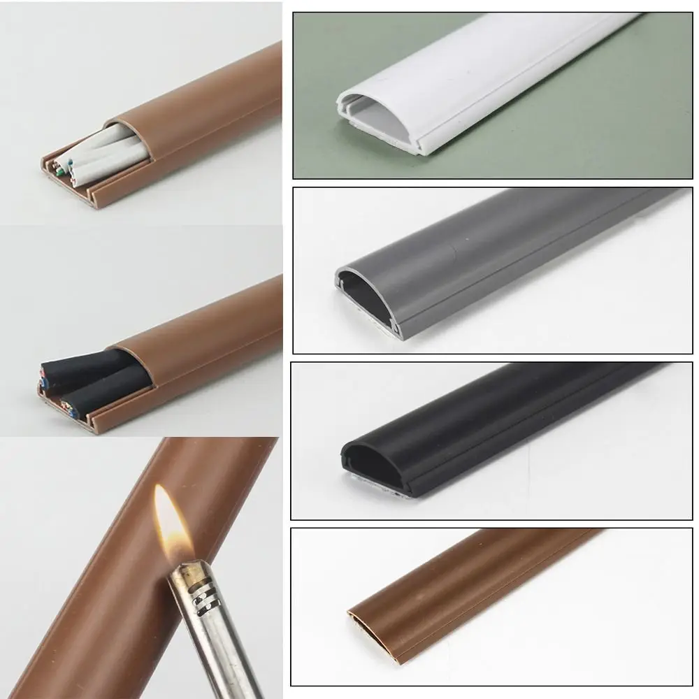 Self-Adhesive Arc Slot Floor Cord Cover Cord Protector Extension Wiring Duct Protector Electric Wire Slot Cable Concealer Manage