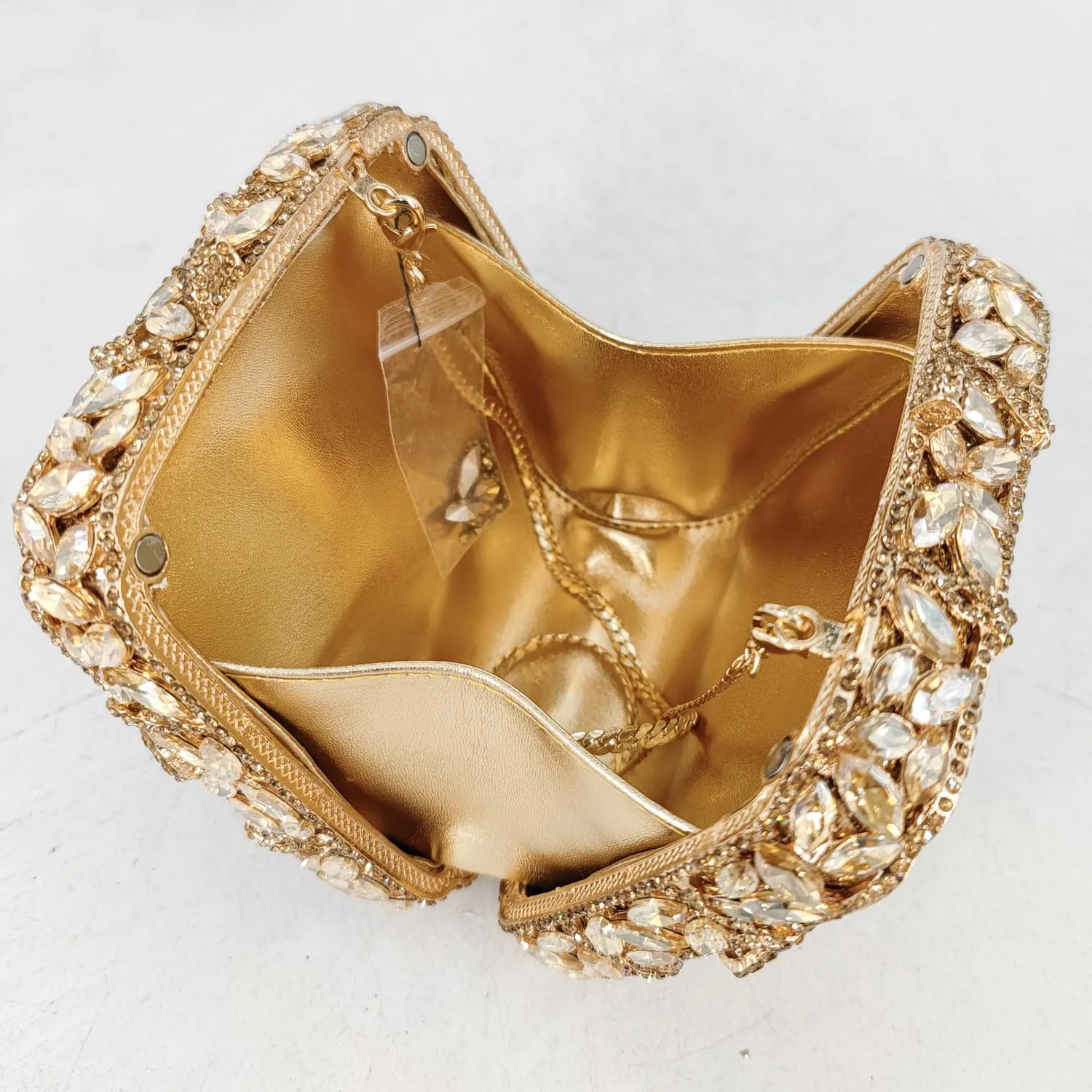 Boutique De FGG Elegante Frauen Kristall Box Kupplung Mit Bögen Abend Taschen Fashion Party Abendessen Strass Handtaschen und Geldbörsen – Detail 5