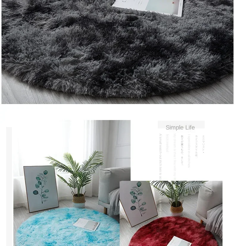 Ultraweicher, runder Plüsch-Teppich, flauschiger weißer Teppich für Wohnzimmer, Heimdekoration und Schlafzimmer, Schlafzimmer und Kinderzimmer – Detail 24