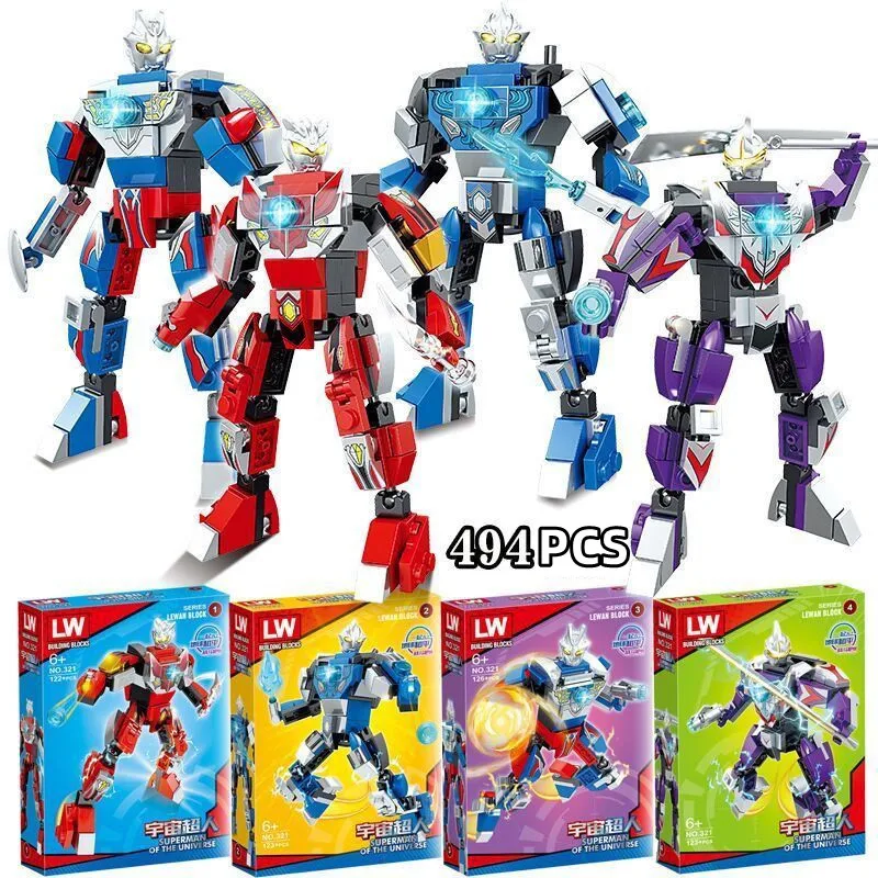 

Anime Cartoon Ultraman Building Block Taro UltraSeven Ace Robot Assembled Bricks Toys Children Christmas Gifts