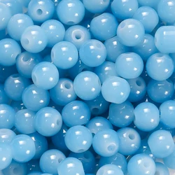 Vibrant 6mm Glass Round Beads - Crafting Essentials - 30pcs (Sky blue)