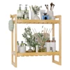 Bamboo Bathroom Organizers and Storage Shelves 2-Tier Over Toilet Bathroom Shelf Bathroom Storage Shelf for Small Bathroom 1