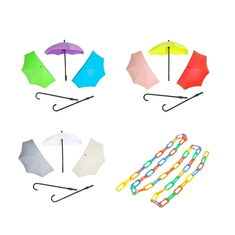 Pet Exercise Toy Sugar Glider Platform Mini Umbrella Shape Jumping Deck Easy to Adhere for Wall Plastic Chain Accessory for Exercise pet exercise toy pet toys